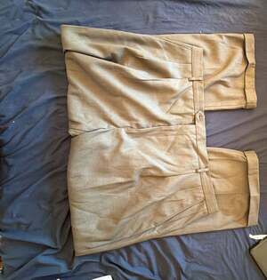 Eddie Domani Vintage Wool Blend Pleated Trousers with Cuffs